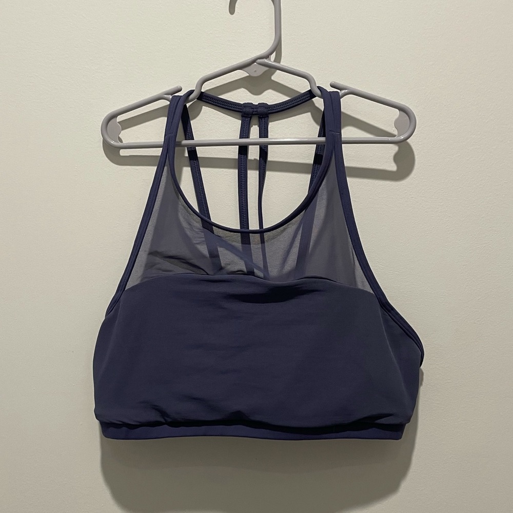 High neck mesh lulu sports bra